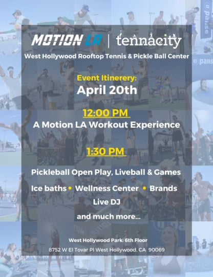 Motion LA | Tennacity Weho Rooftop Round 3! April 20th at Noon