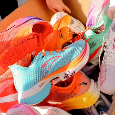 Running sneakers at a Motion LA footwear brand activation, an experiential marketing event in Los Angeles